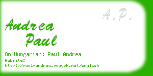 andrea paul business card